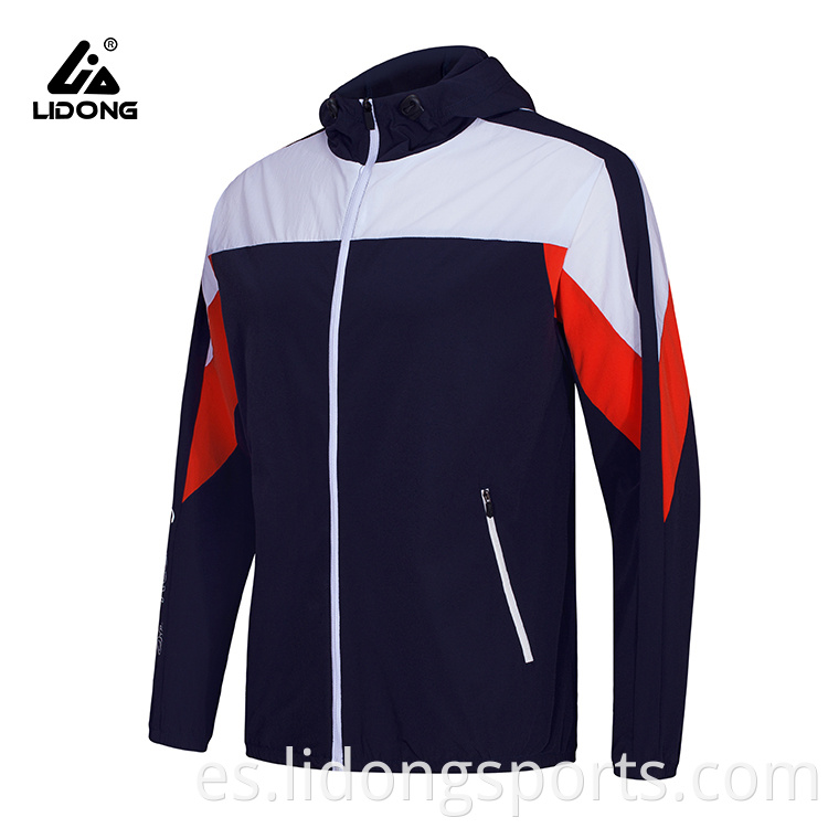 Fabricante de ropa Jackets deportivos delgados chaquetas de pista con chándal de sudadera con capucha de alta calidad